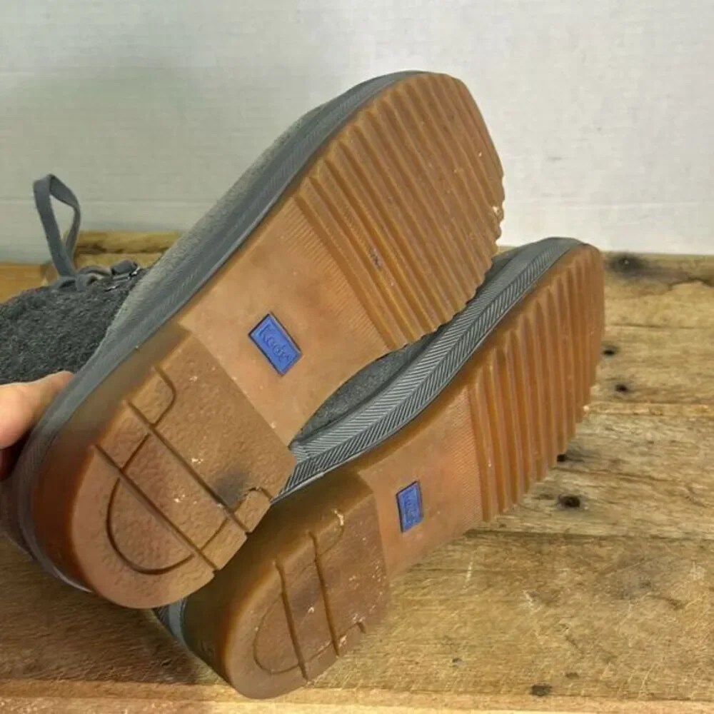 Keds Women's Gray Lace‎ Up Water-Resistant Suede Thinsulate Camp Boots Size 8